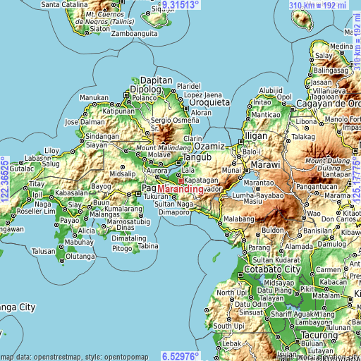 Topographic map of Maranding