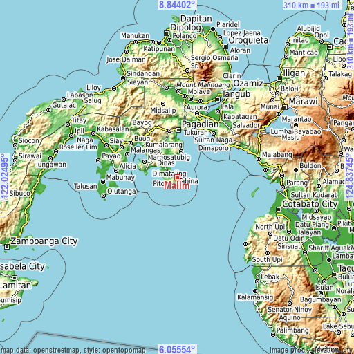 Topographic map of Malim