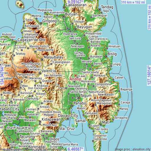 Topographic map of Andop