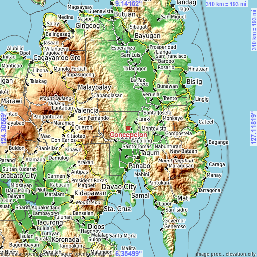 Topographic map of Concepcion