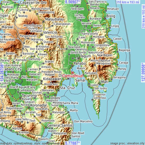 Topographic map of Camudmud