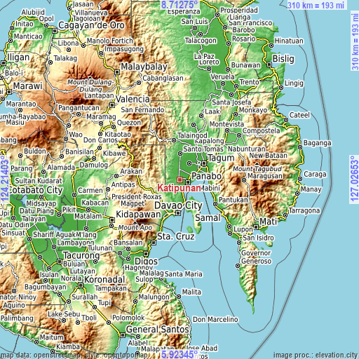 Topographic map of Katipunan