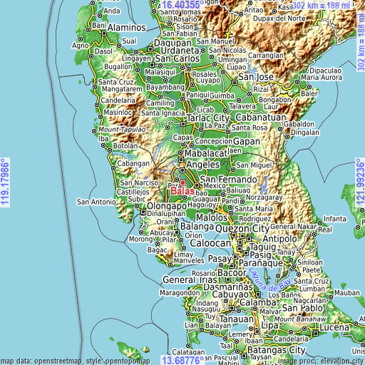 Topographic map of Balas