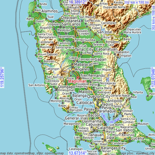 Topographic map of Magliman