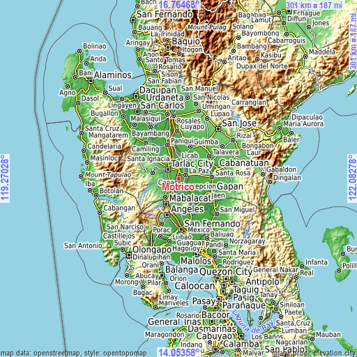 Topographic map of Motrico