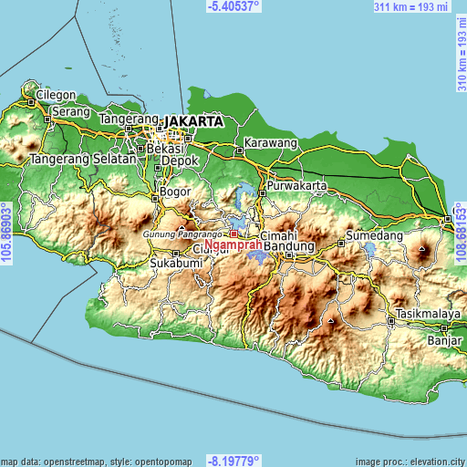 Topographic map of Ngamprah