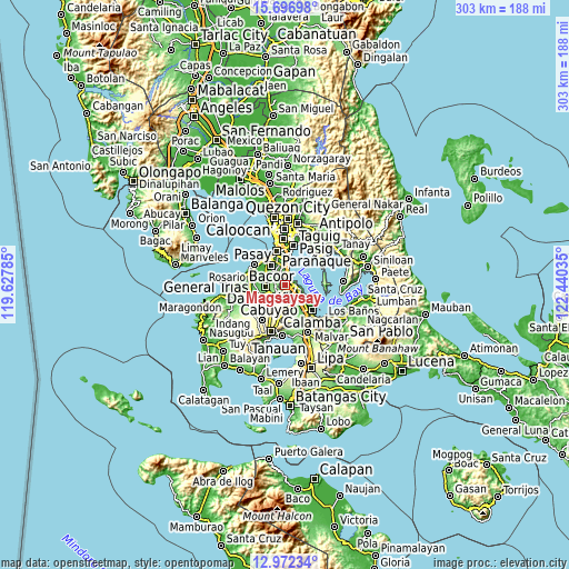 Topographic map of Magsaysay