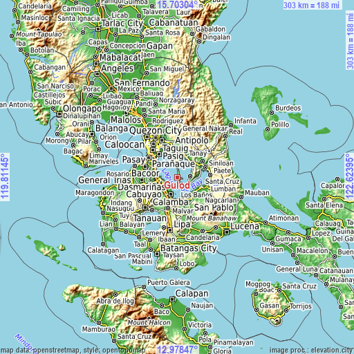 Topographic map of Gulod