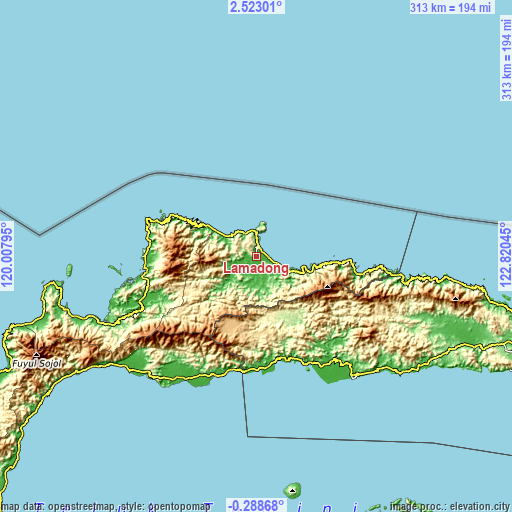 Topographic map of Lamadong