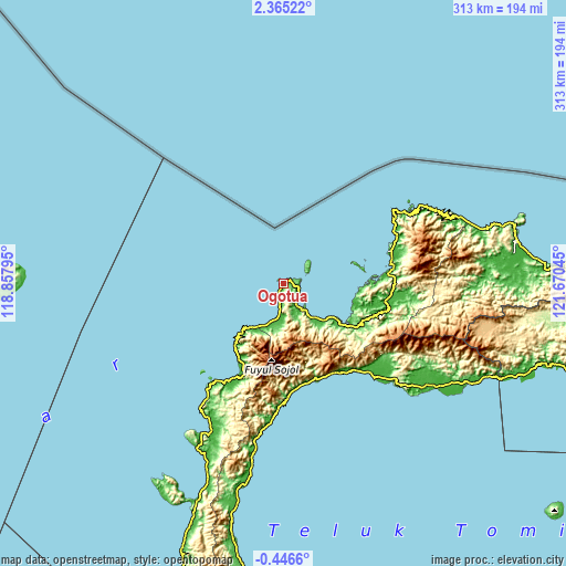 Topographic map of Ogotua