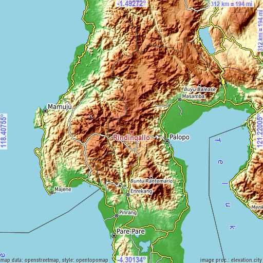 Topographic map of Rindingallo