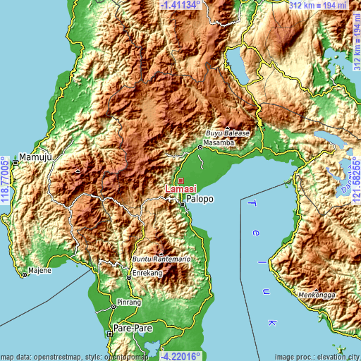 Topographic map of Lamasi