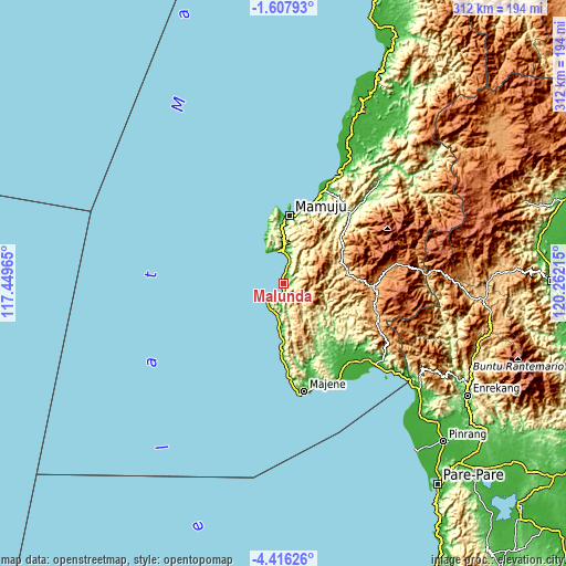 Topographic map of Malunda