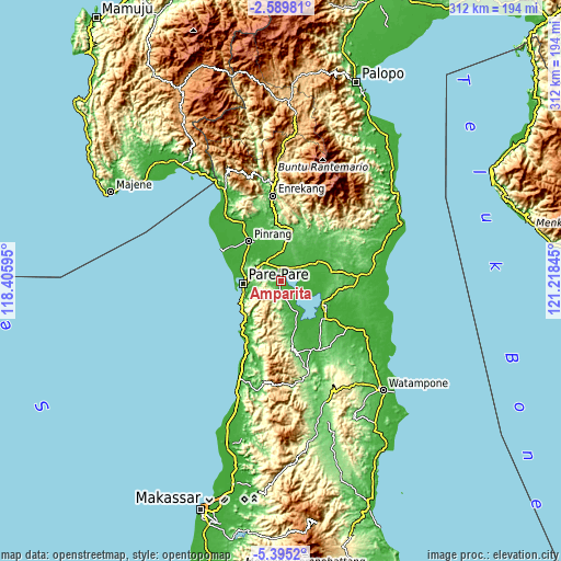 Topographic map of Amparita