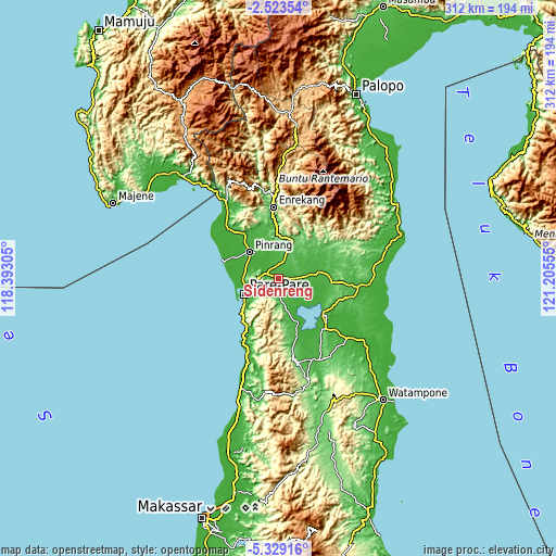 Topographic map of Sidenreng
