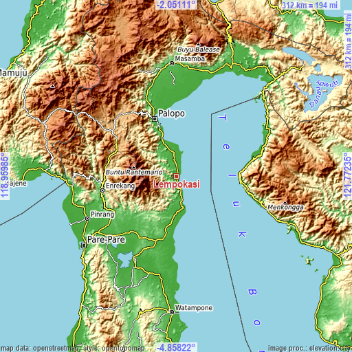 Topographic map of Lempokasi