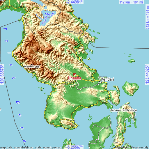 Topographic map of Unaaha