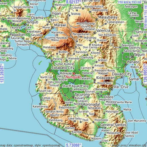 Topographic map of Nunguan