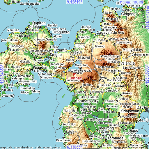 Topographic map of Lumbac