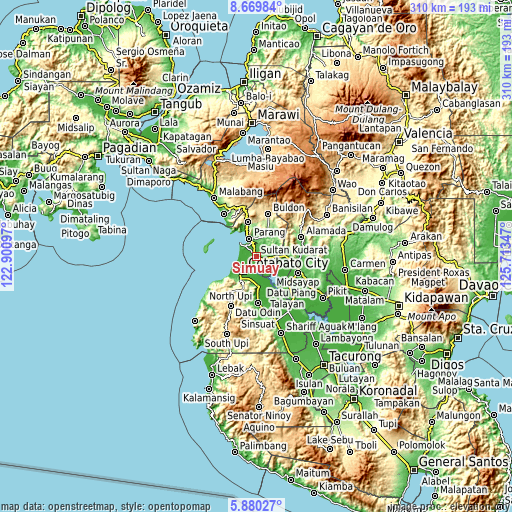 Topographic map of Simuay