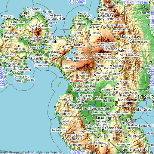 Topographic map of Mataya