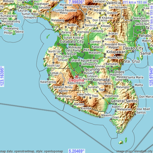 Topographic map of Daguma