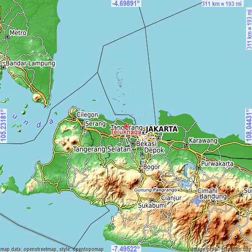 Topographic map of Teluknaga