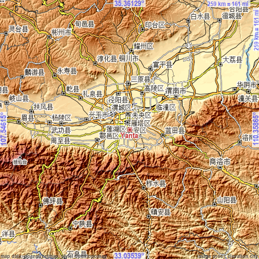 Topographic map of Yanta