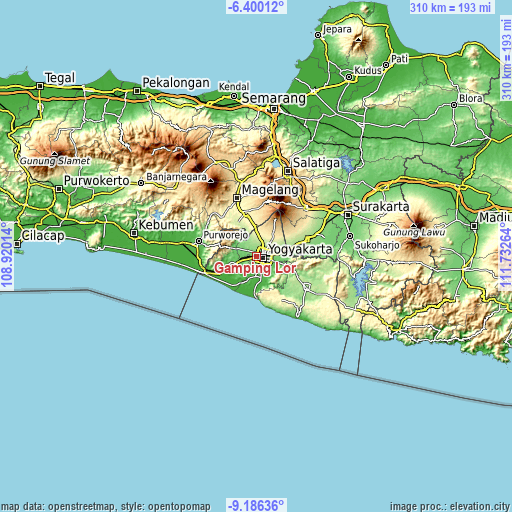 Topographic map of Gamping Lor