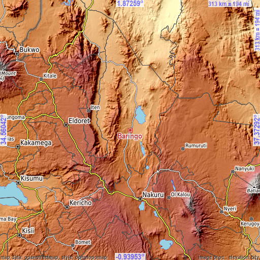 Topographic map of Baringo
