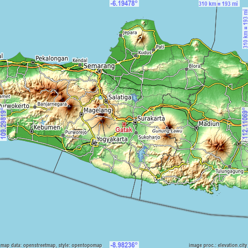 Topographic map of Gatak
