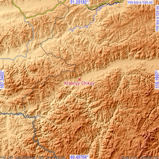 Topographic map of Krasnyy Chikoy