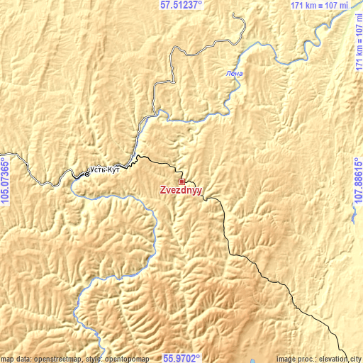 Topographic map of Zvëzdnyy