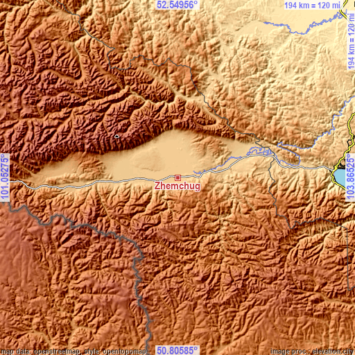 Topographic map of Zhemchug