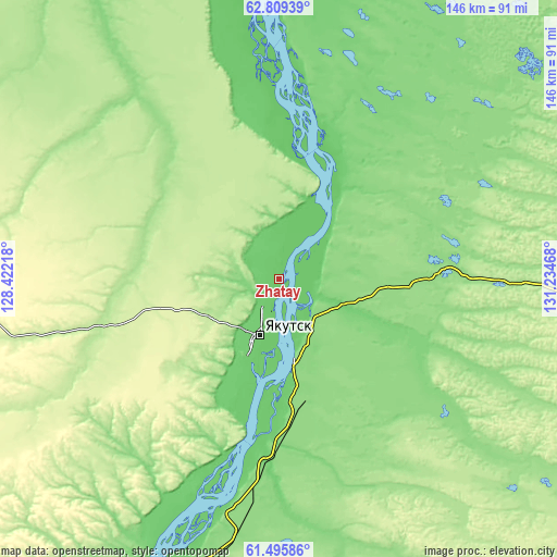 Topographic map of Zhatay