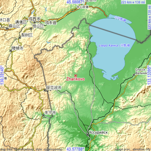 Topographic map of Zharikovo