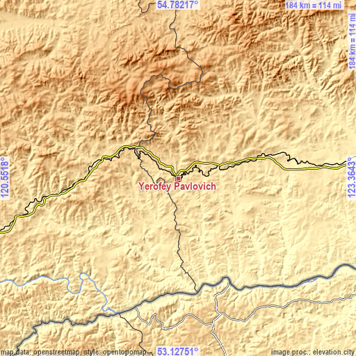 Topographic map of Yerofey Pavlovich