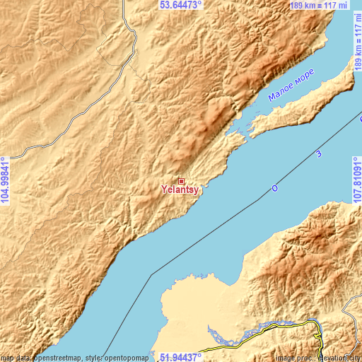 Topographic map of Yelantsy