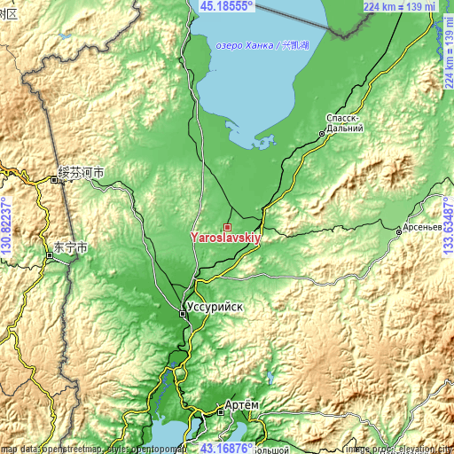 Topographic map of Yaroslavskiy