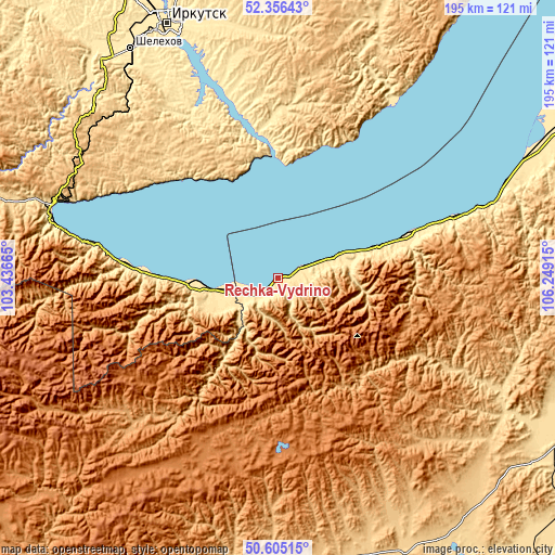 Topographic map of Rechka-Vydrino