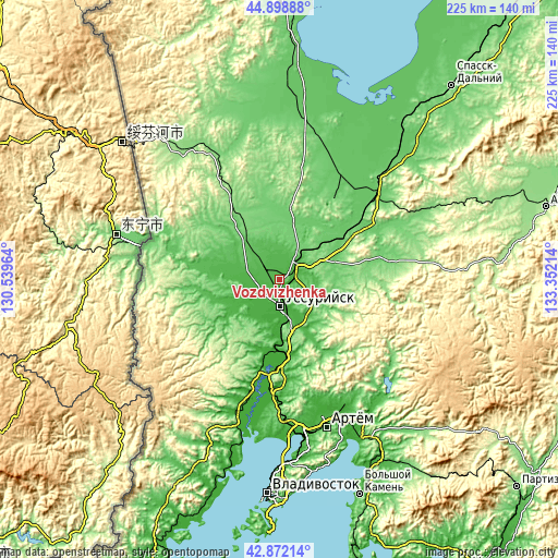 Topographic map of Vozdvizhenka