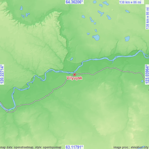 Topographic map of Vilyuysk