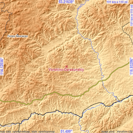 Topographic map of Vershino-Darasunskiy