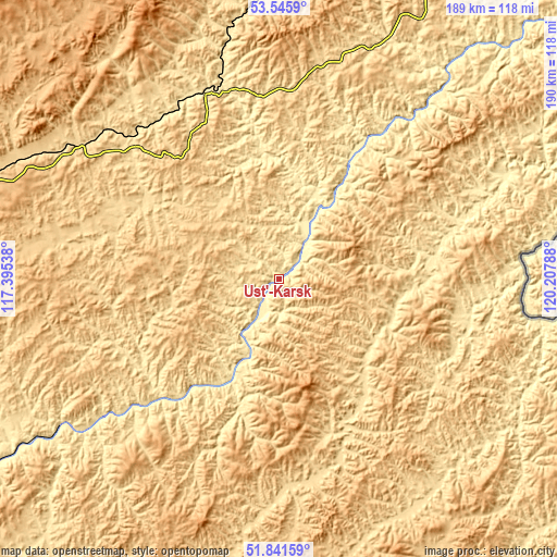 Topographic map of Ust’-Karsk