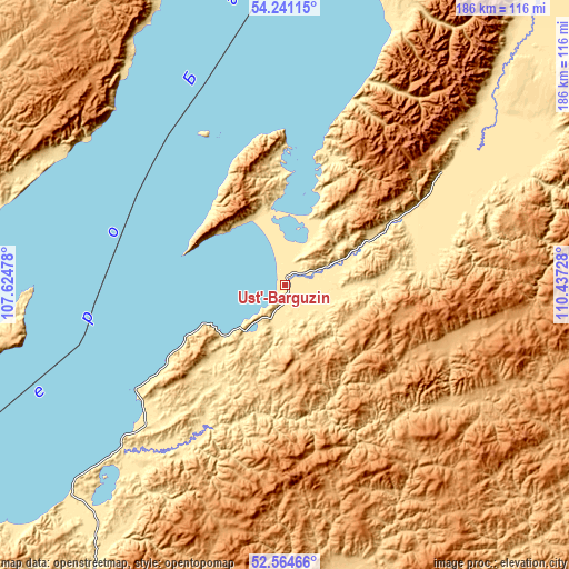 Topographic map of Ust’-Barguzin