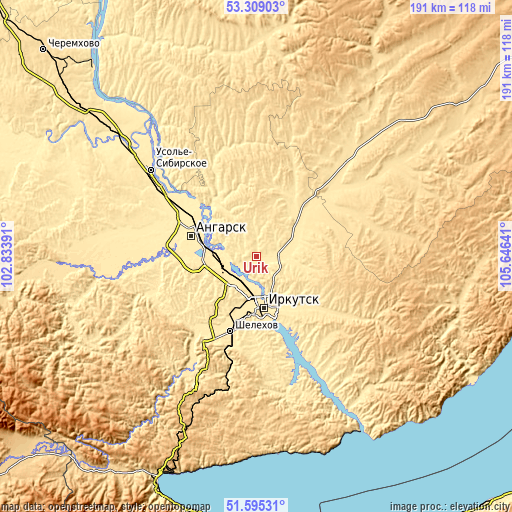 Topographic map of Urik