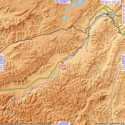 Topographic map of Ulety