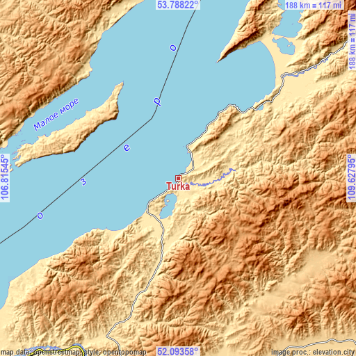 Topographic map of Turka