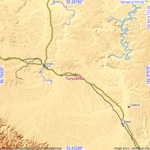 Topographic map of Tulyushka