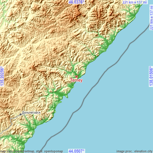 Topographic map of Terney